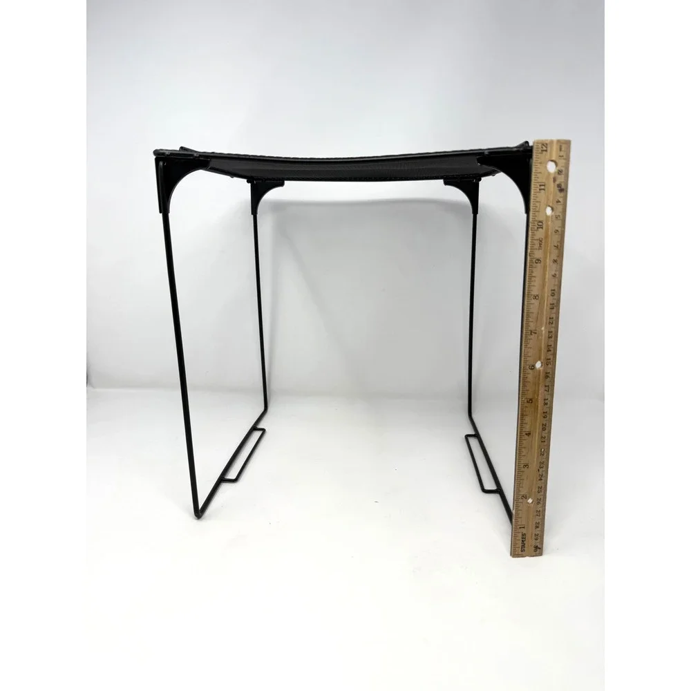 Black Metal Mesh Collapsible Locker Shelf Folding Storage Organizer 12 Inch Tall